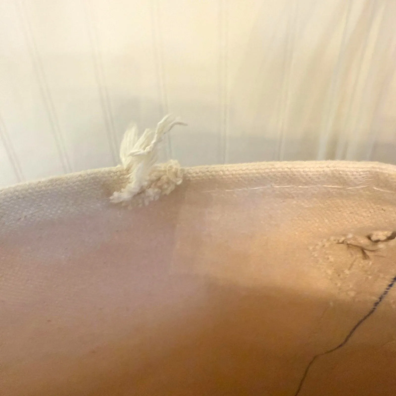 Vintage 80's LL Bean Factory Store Boat & Tote Leather Handle Bag Striped Purple - Image 8