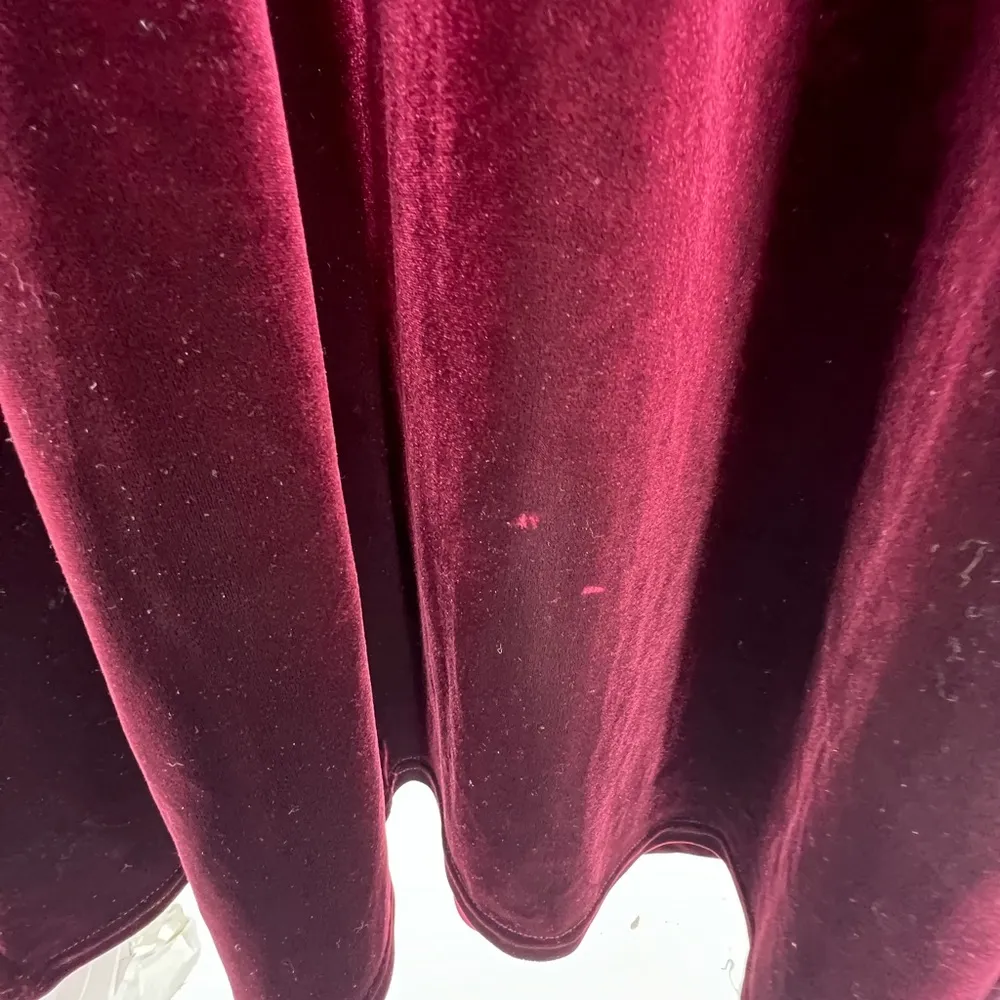 Vintage velvet velour maroon mock neck maxi dress 16 long sleeve Tracy Spencer Red - Image 6