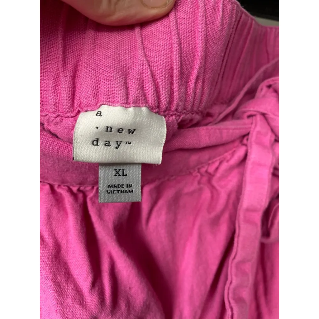 A New Day Wrap Skirt Linen Midi XL Pink Boho Coastal Vaca Resort Pilates Beach - Image 6