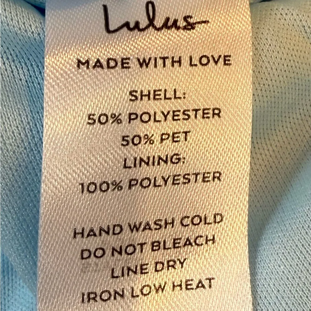 NWT Lulu's Glistening Beauty Light Blue Floral Sequin Tie-Front Midi‎ Dress Med - Image 8