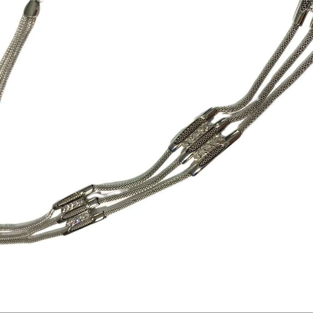 Y2K Rhinestone Mesh Chain Belt Women's XL 38in Waist Silver - Image 3