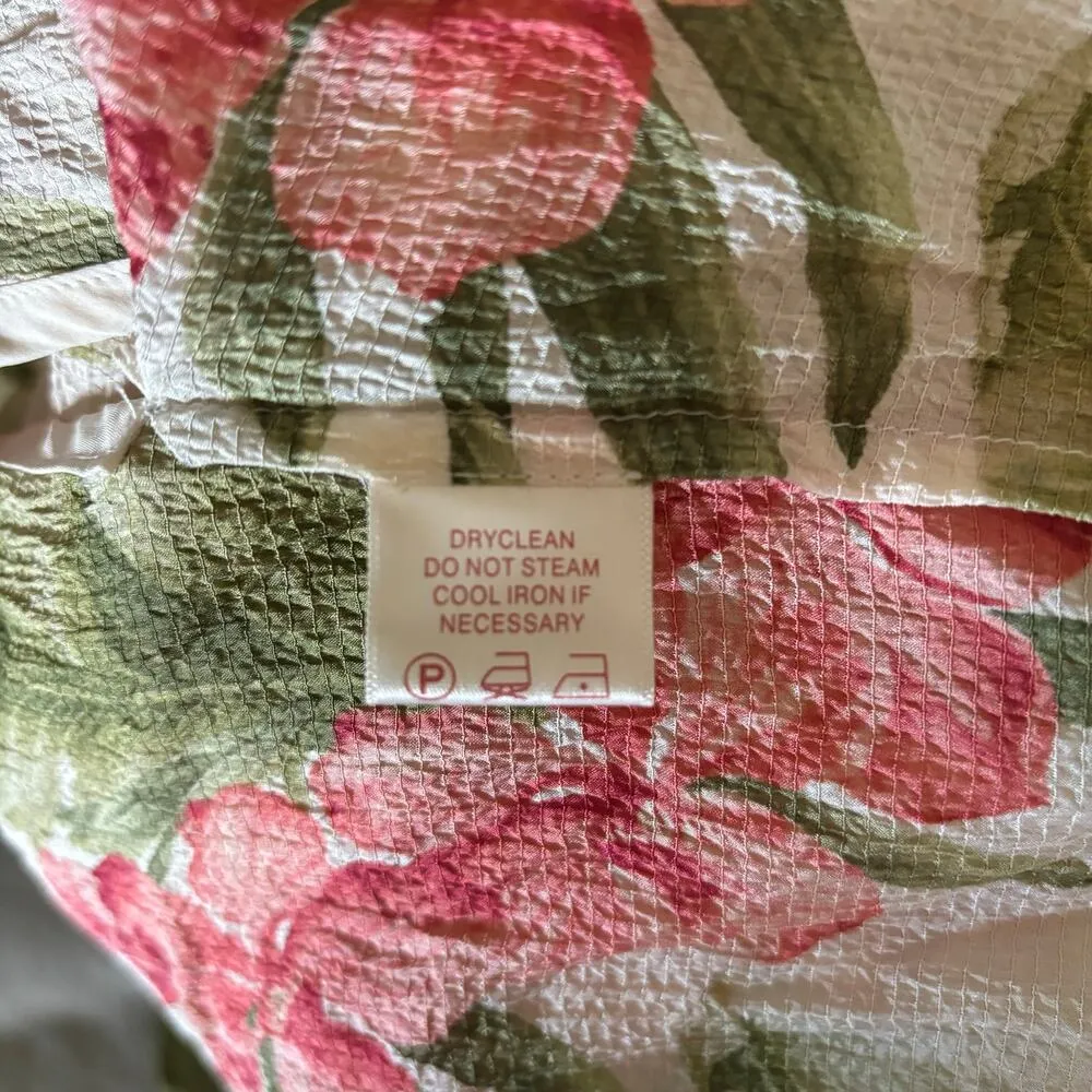 Tommy Bahama Size L 100% Silk Swim Cover Up Tunic Hooded Floral Print Tropical - Image 5