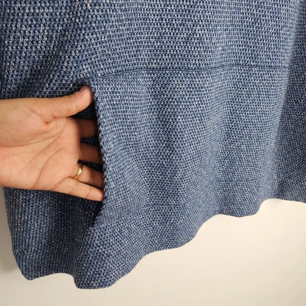 Pure Jill Heathered Blue Cowl Neck Sweater Cotton Blend Top Tunic Size M - Image 5