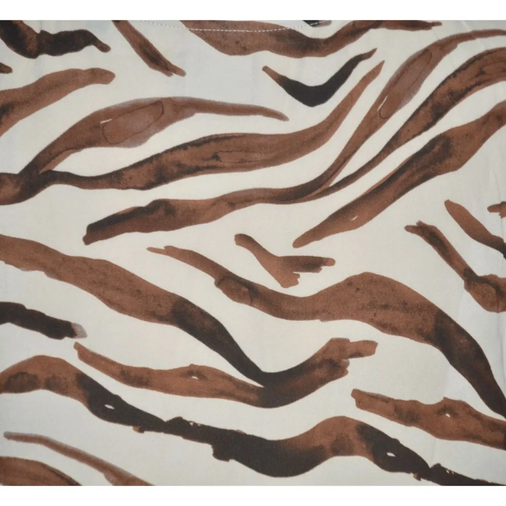 Cabi Ladies Brown Animal Tiger Print V-Neck Cap Sleeve Blouse Top Size S Light - Image 6