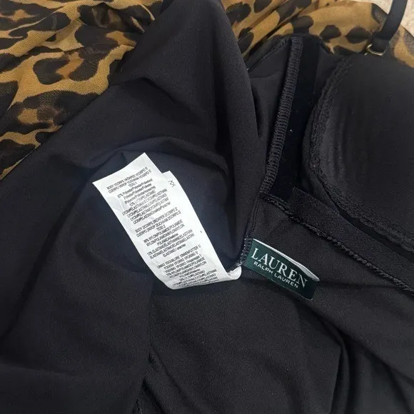 Lauren Ralph Lauren Leopard Print Halter Swim Dress Summer Resort Beach Size 8 - Image 7