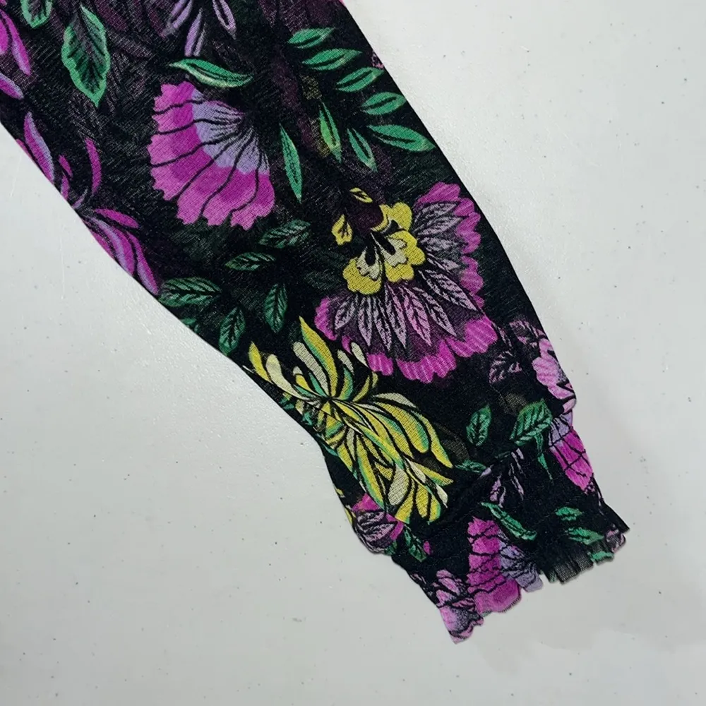 INC International Concepts NWT Sz S Lotus Floral Print Cold Shoulder Blouse Top - Image 3