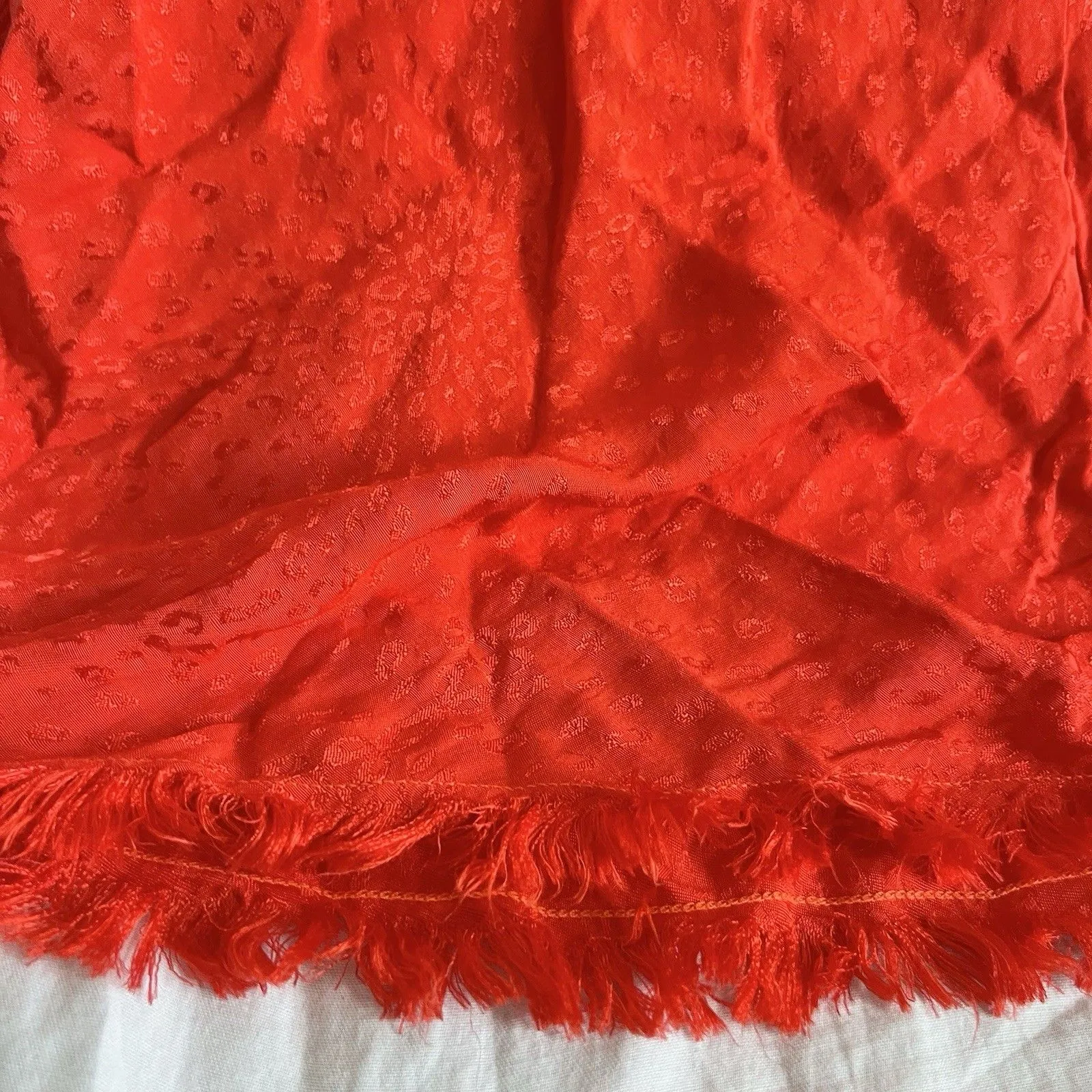 Nation LTD $171 Sofia Bias Cut Slip Dress Sz XS Animal Print Fringe Hem - Image 8