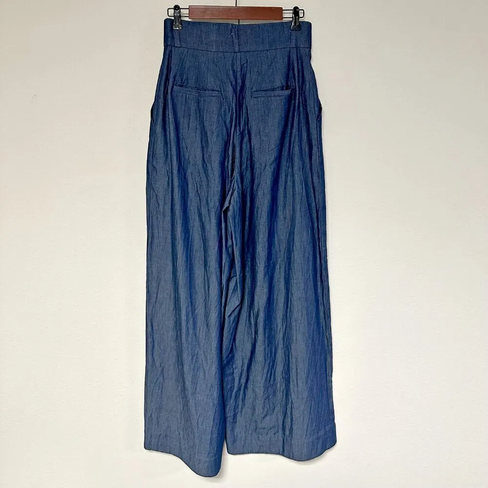 eShakti Cotton Denim Palazzo Pants - Image 5