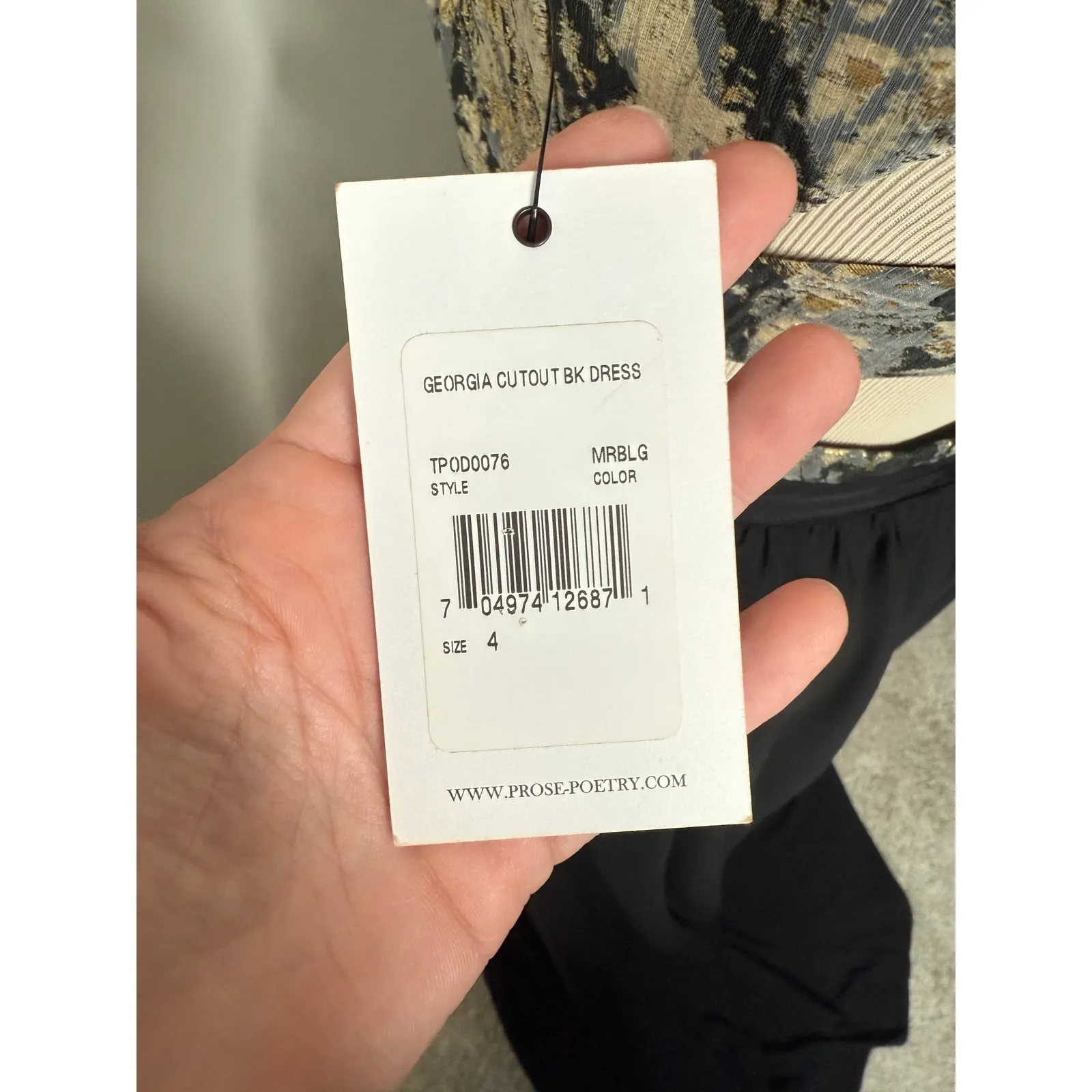 Prose & Poetry Black Gold Georgia Cutout Back Long Maxi Dress Formal Gown 4 NWT - Image 3