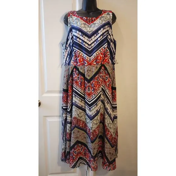 Lane Bryant Striped Geometric Casual Long Dress Multicolor Size 16 - Image 2