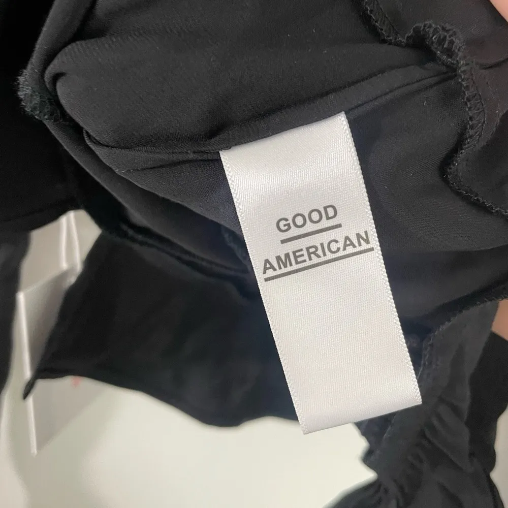 Good American Black‎ Satin Corset Top 0 XS Long Sleeve Feminine Blouse - Image 9