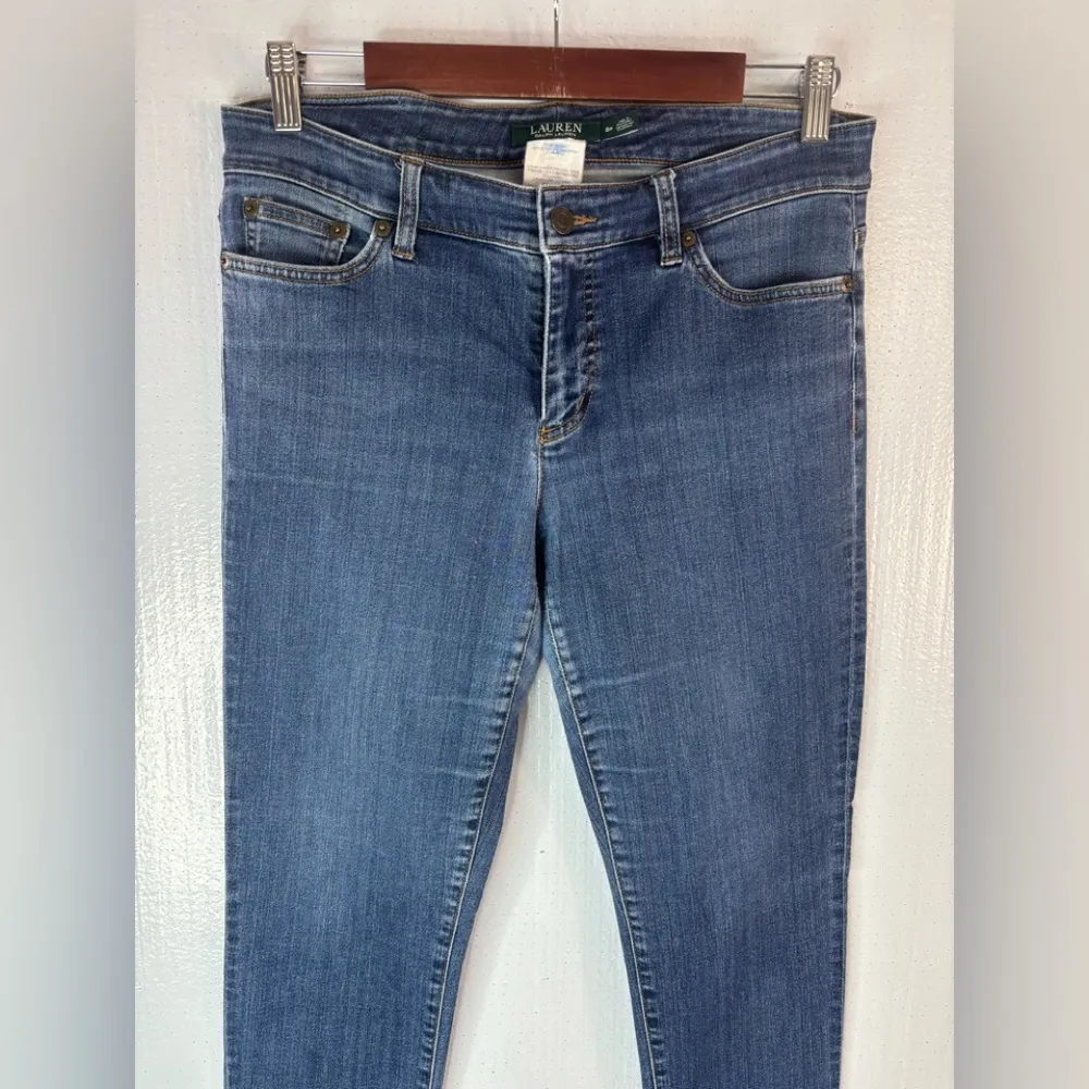 Lauren Ralph Lauren 8 Petite High Rise Blue Jeans Classic Style Size 8P - Image 3