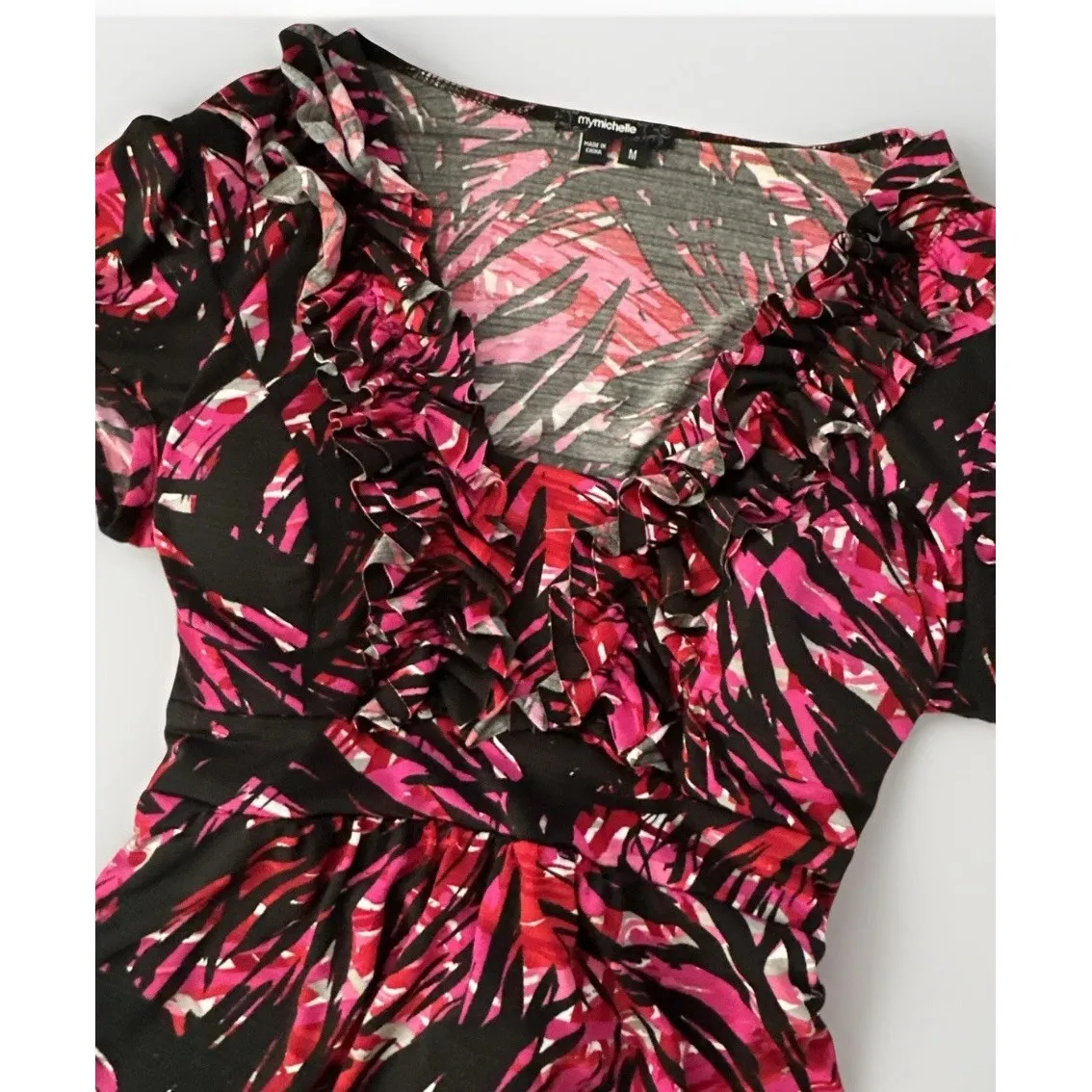 Vintage My Michelle Women Y2K Fairy‎ Babydoll Top Medium Coquette Ruffle Floral - Image 2