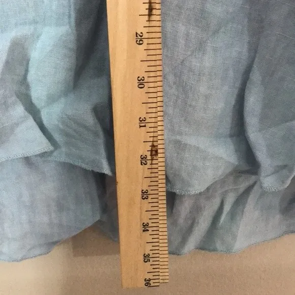 Linen midi ladies pullover shirt dress made in Italy size medium relaxed cute - Image 8