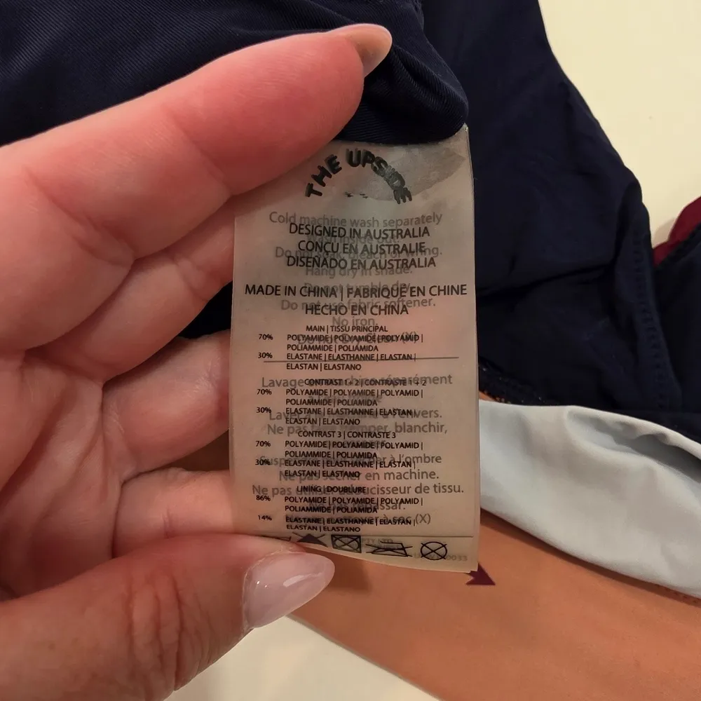 The Upside Harlequin Sports Bra Color Block Pink Blue Size 8 Red Size M - Image 4