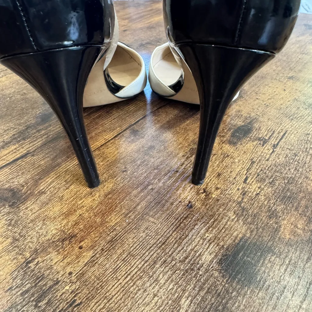 Marc Fisher Black & Cream patent leather  Heels woman’s sz 8 - Image 9