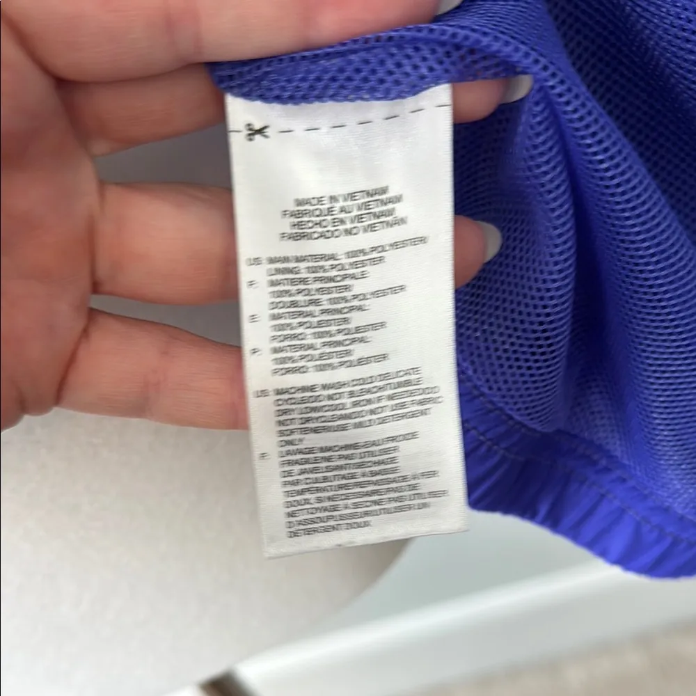 Reebok Blue Black Full Zip Athletic Windbreaker Athletic Hooded Jacket Unisex S - Image 4