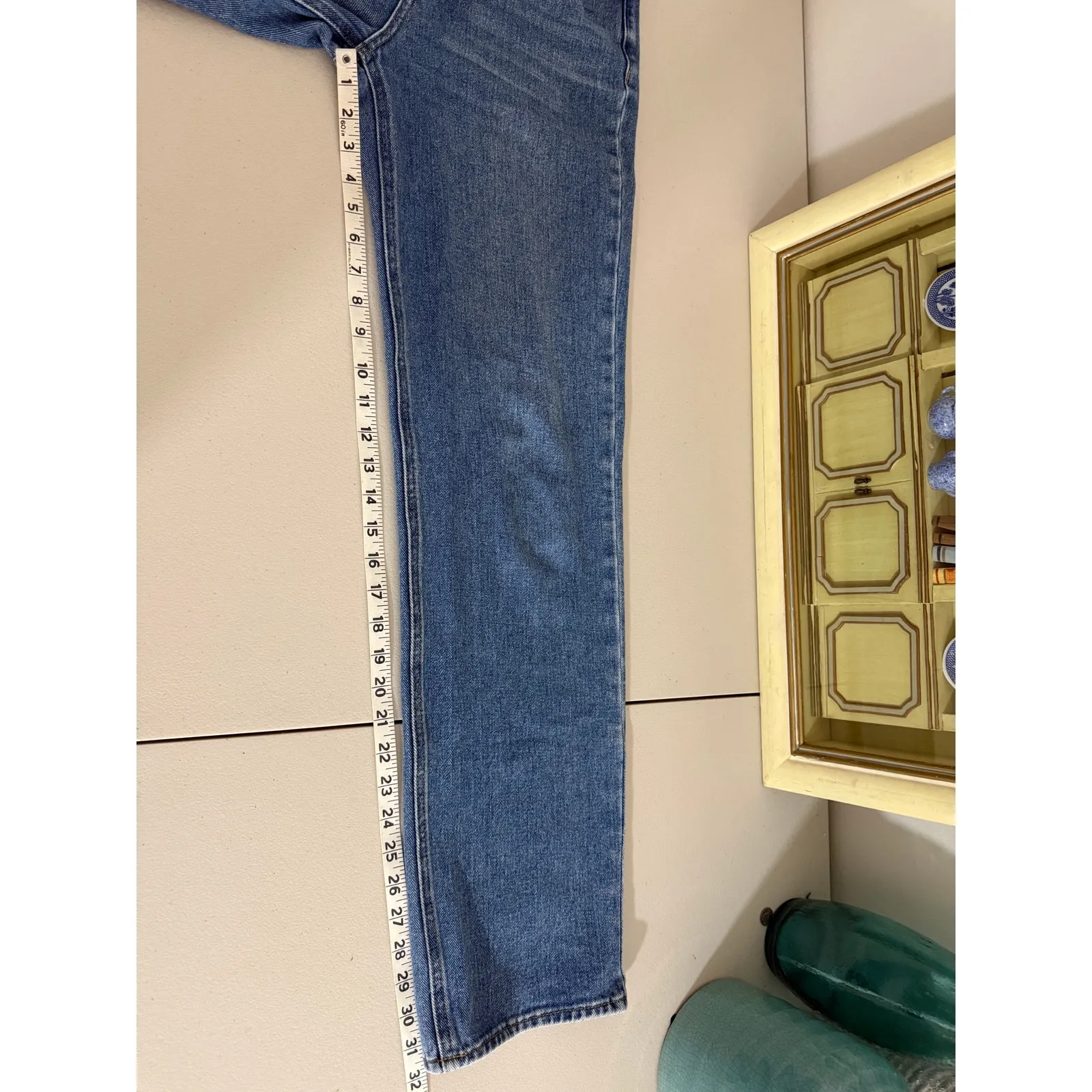 Pacsun 100% Cotton Denim 90's Boyfriend High Rise Relaxed Wide Leg Blue Jeans 27 - Image 8