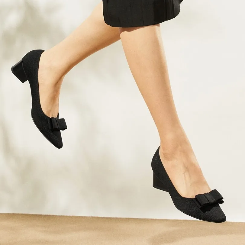 Vivaia Titli Bow OldMoney Knit TimelessComfort Elegant Minimalist Ebony Heel 7.5 Black - Image 10