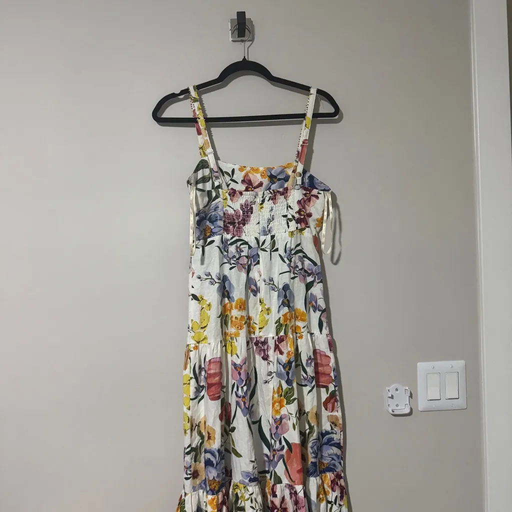 Farm Rio Off-White Greek Garden Tiered Maxi Dress Size Small - Image 7