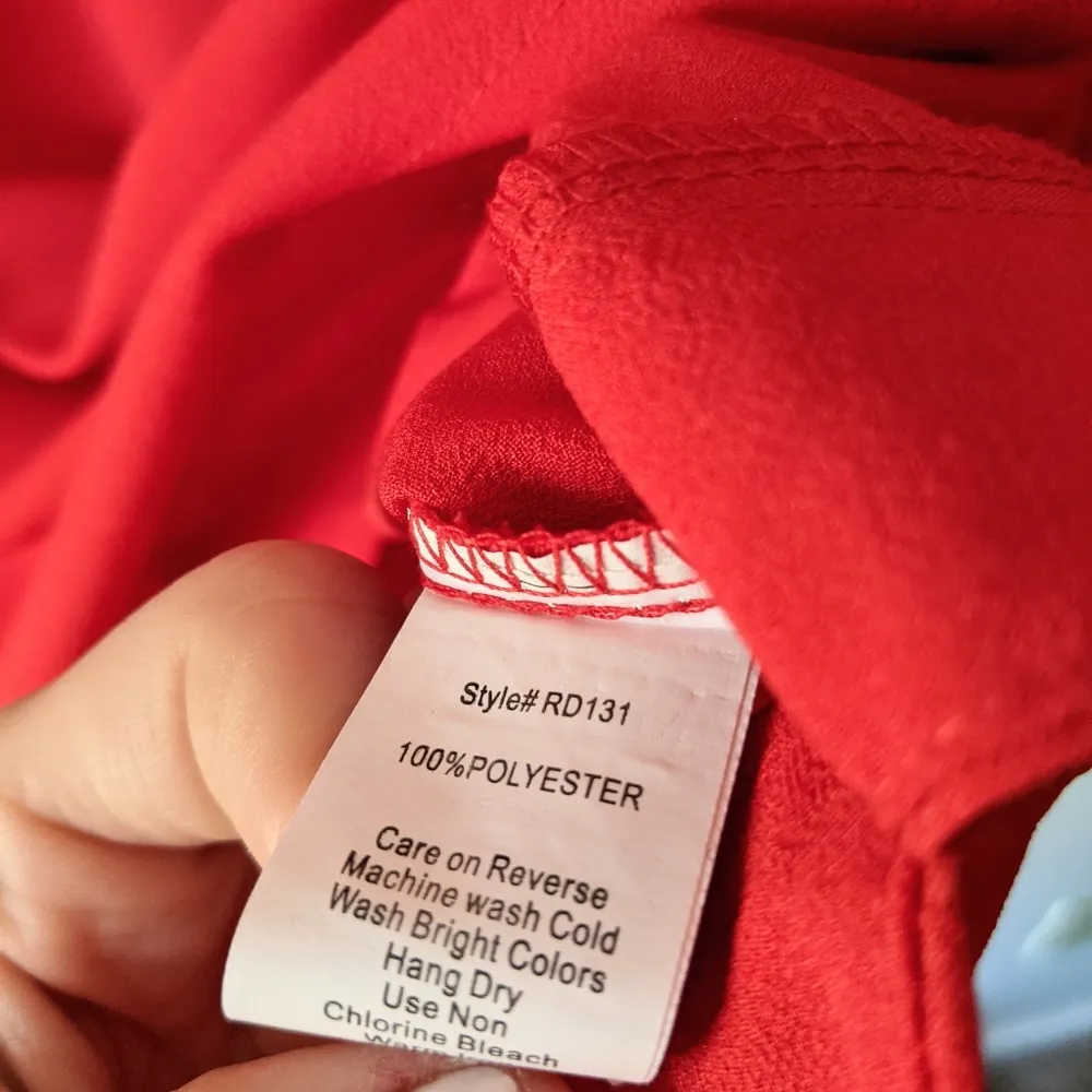 Rosette Red Tee Shirt Dress - Image 2