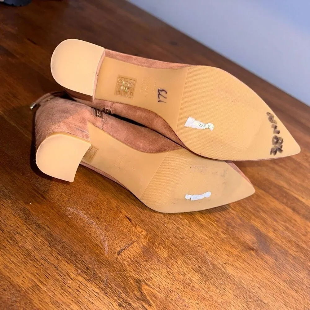 Stuart Weitzman Gradiner Block Heel Pointed Toe Suede Boots - Image 7