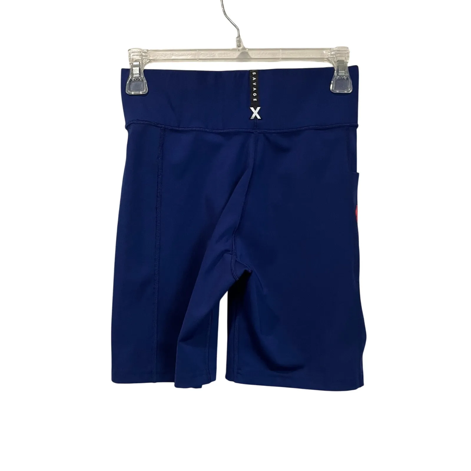 Savage XFenty Band It High Waist Blue Bike Shorts Size Large - Image 3