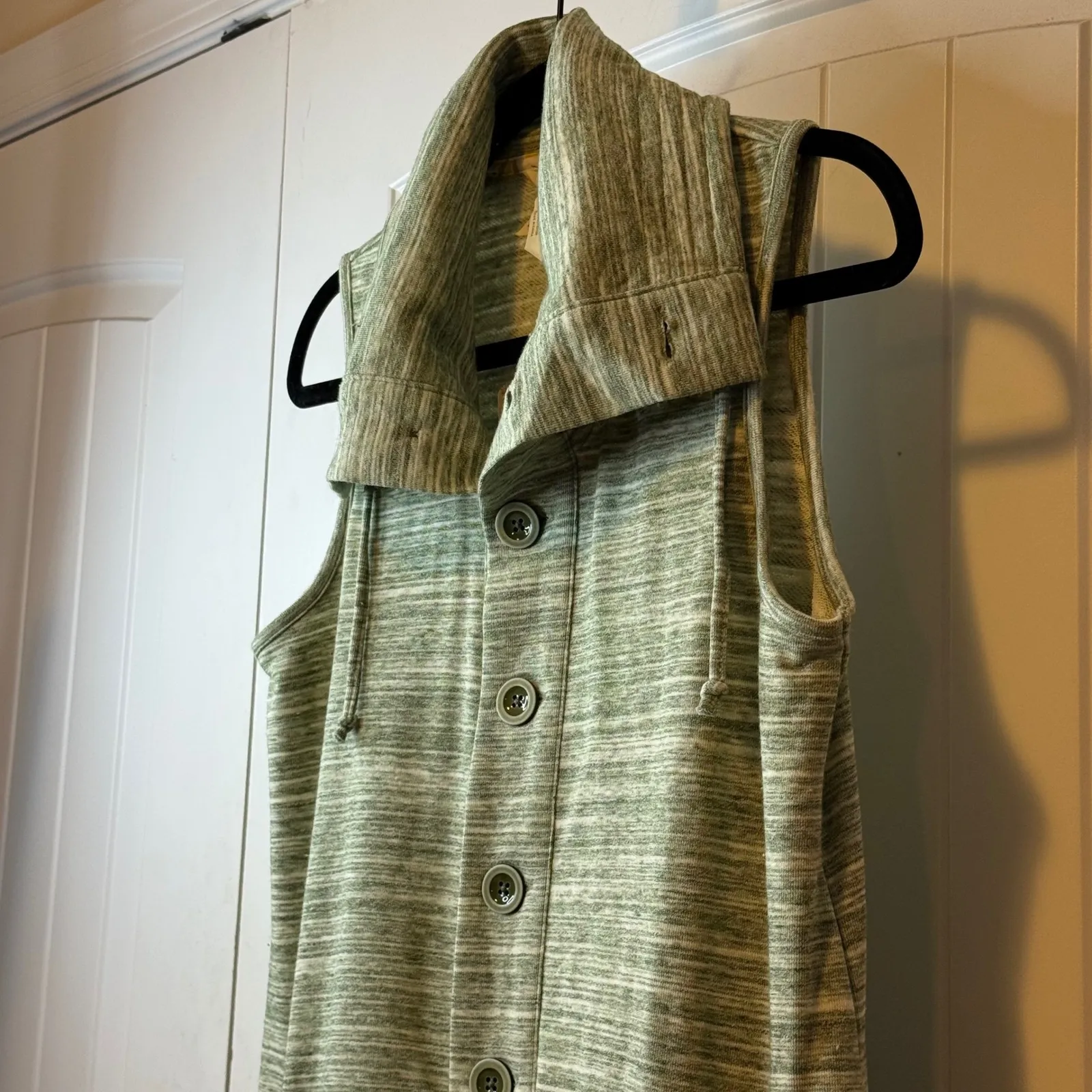 Matilda Jane NEW Out The Door Knit Vest Green Button Front Collar Pocket Size XS - Image 5