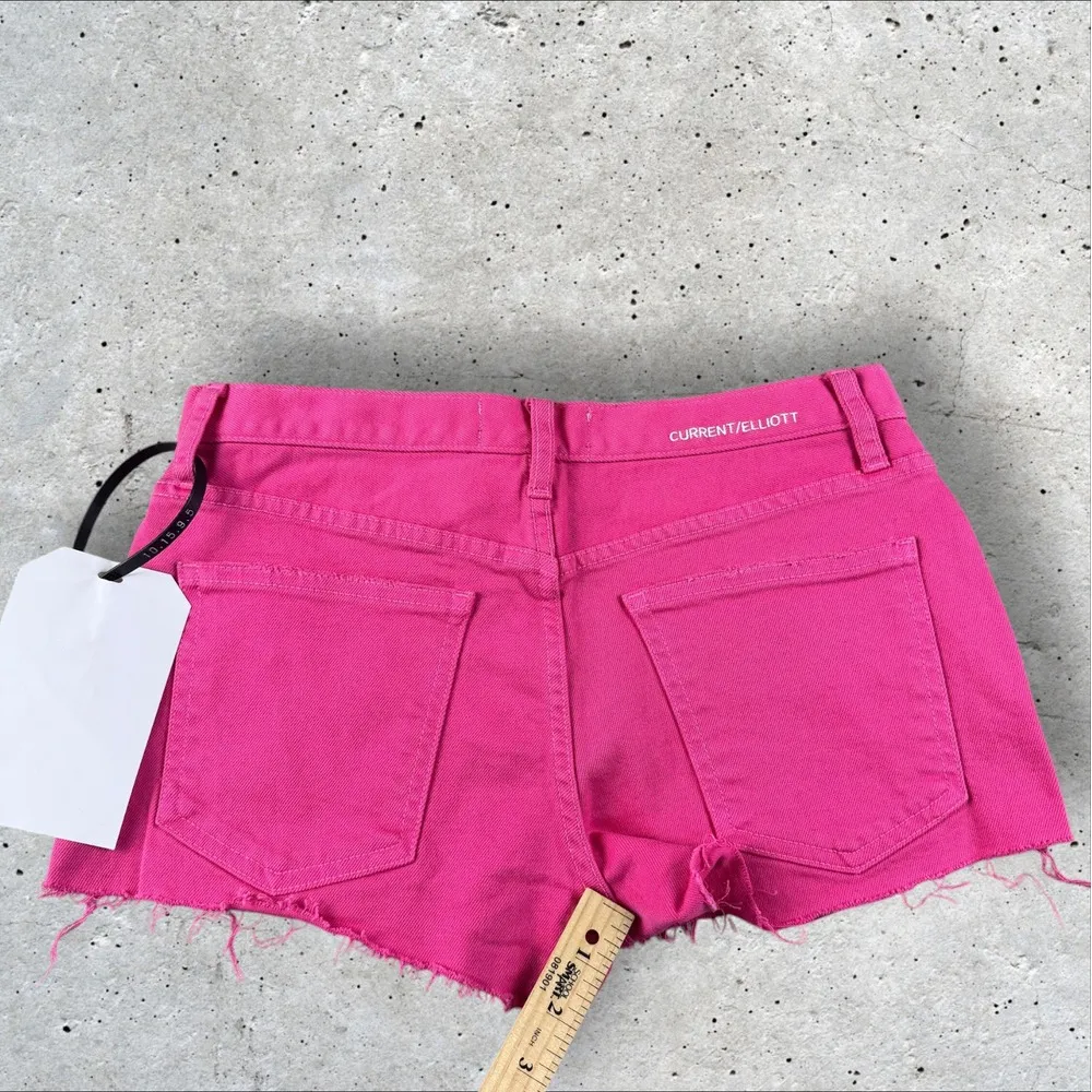 NWT‎ Current/Elliott The Boyfriend Cutoff Denim Shorts, Fandango Pink - Size 23 - Image 7