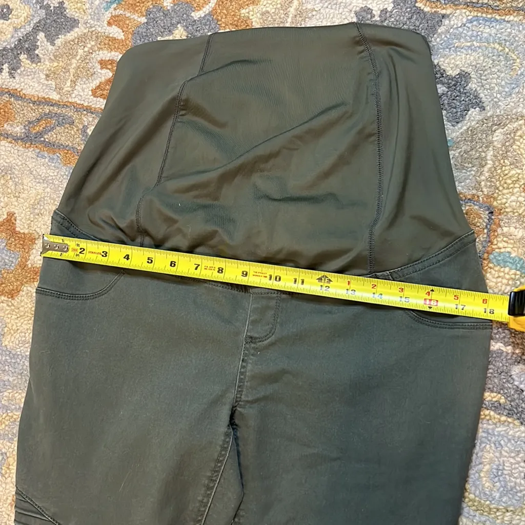 Ingrid & Isabel Maternity moto pant jegging olive green casual stretch Size undefined - Image 7