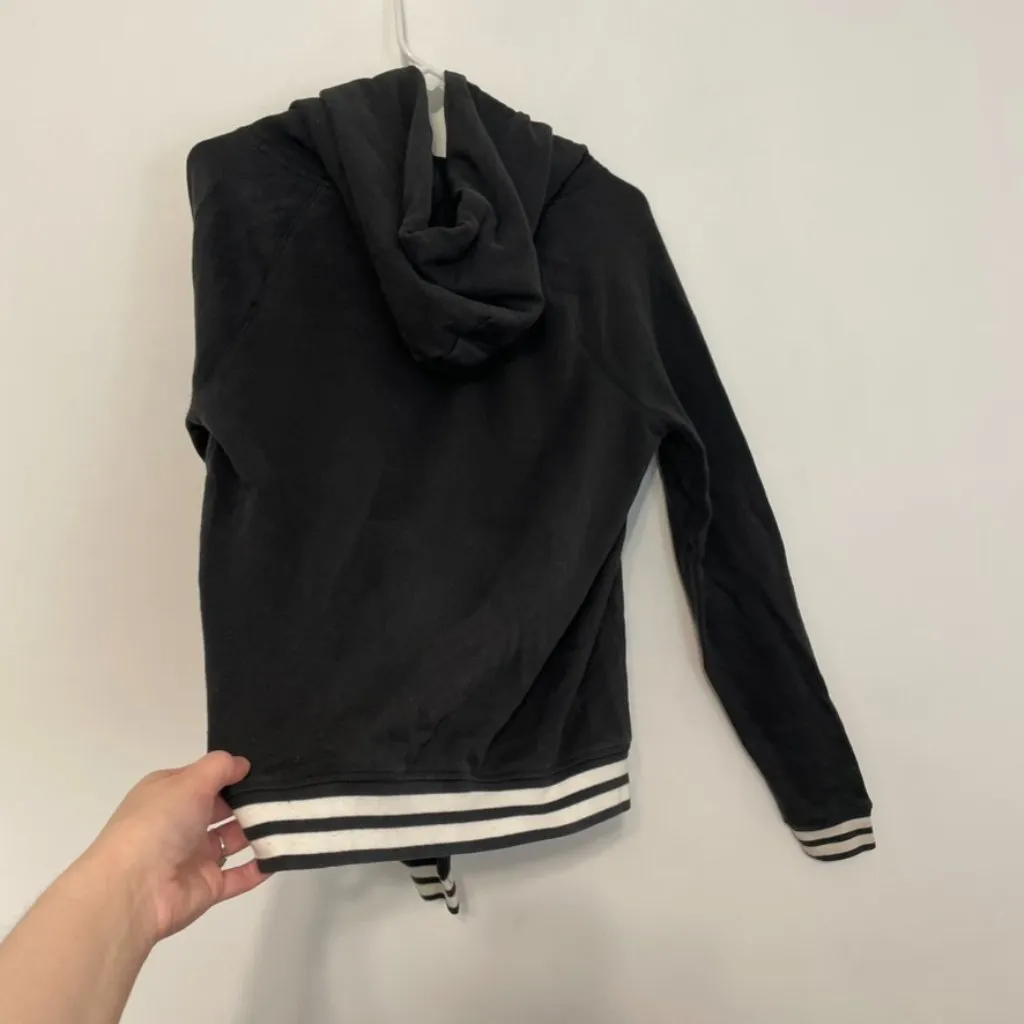 VS PINK VICTORIA'S SECRET Perfect Pullover Black White Logo Hoodie Sweatshirt M - Image 14