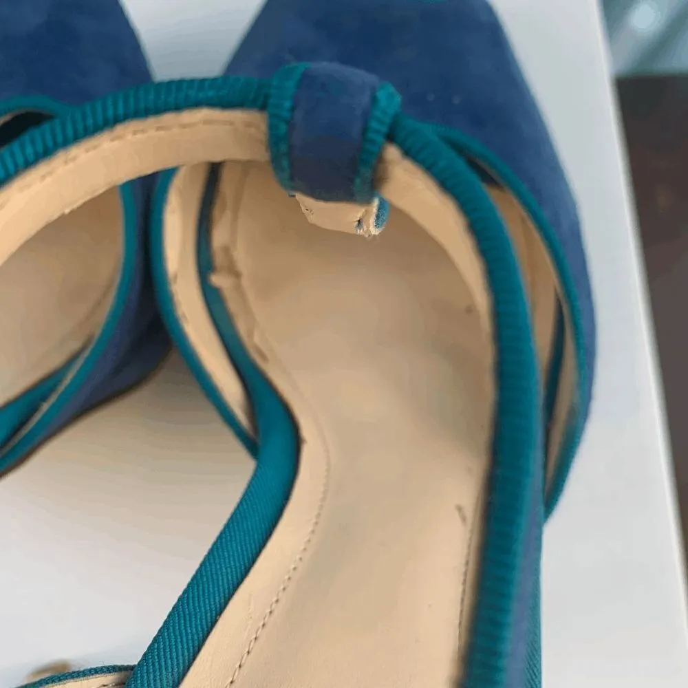 Aldo Womens Detamble Peep Toe High Heels Ankle Strap Blue EU 38 - Image 3