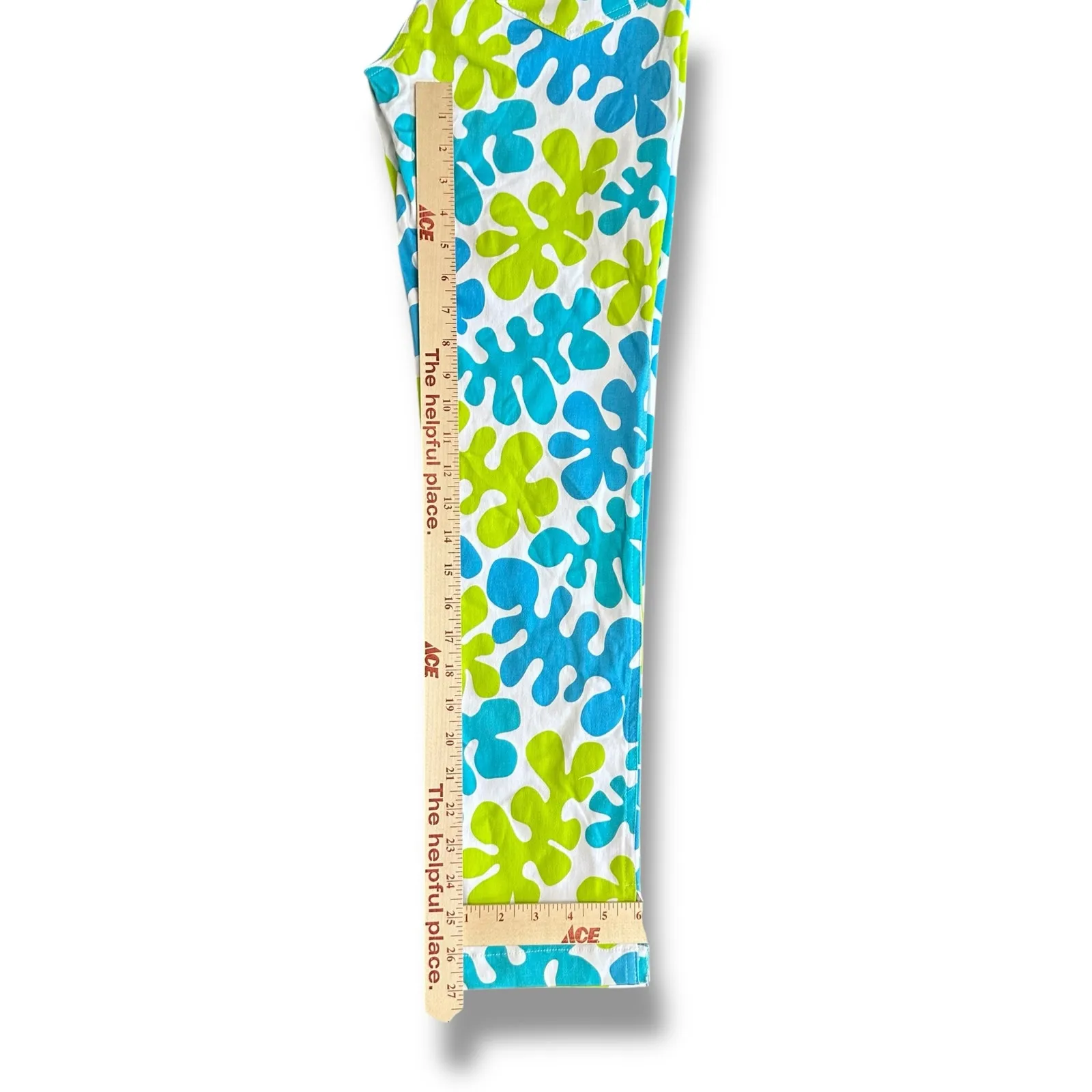 Gretchen Scott Pants Medium M Leaf Print Resort Wear Cotton Summer Vacation White - Image 5