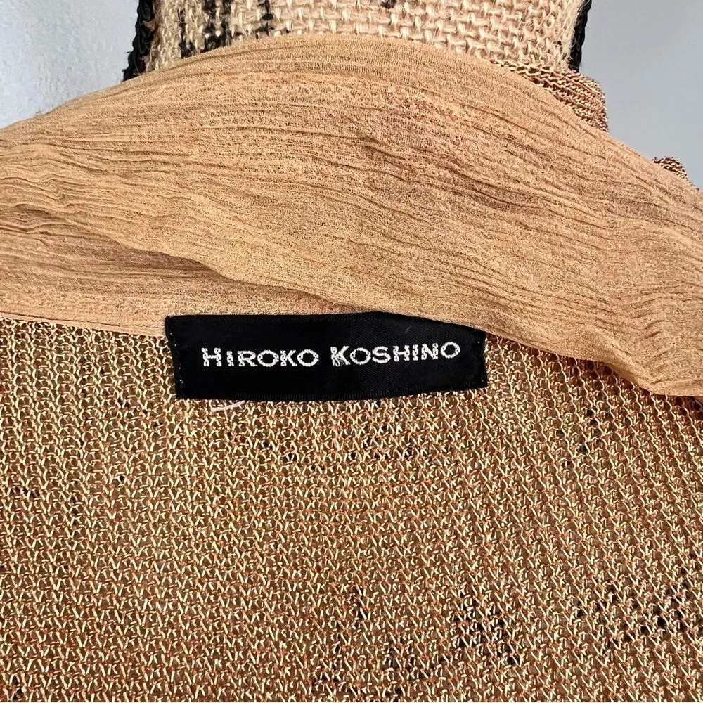 Sz 0S Hiroko Koshino Asymmetrical Gold Cardigan $178 MSRP - Image 9