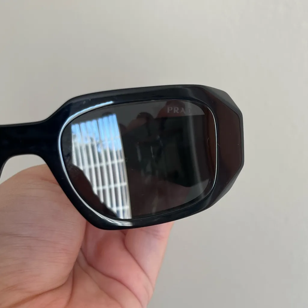 Prada Glossy Black PR 17WS Geometric Sunglasses - Image 4