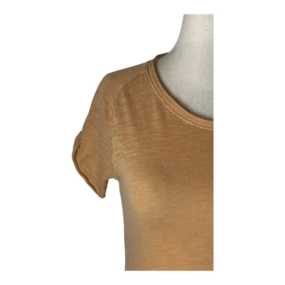 We The Free Shirt Women XS Tan Orange Crew Neck Short Sleeve Be My Baby Tee Sexy - Image 8