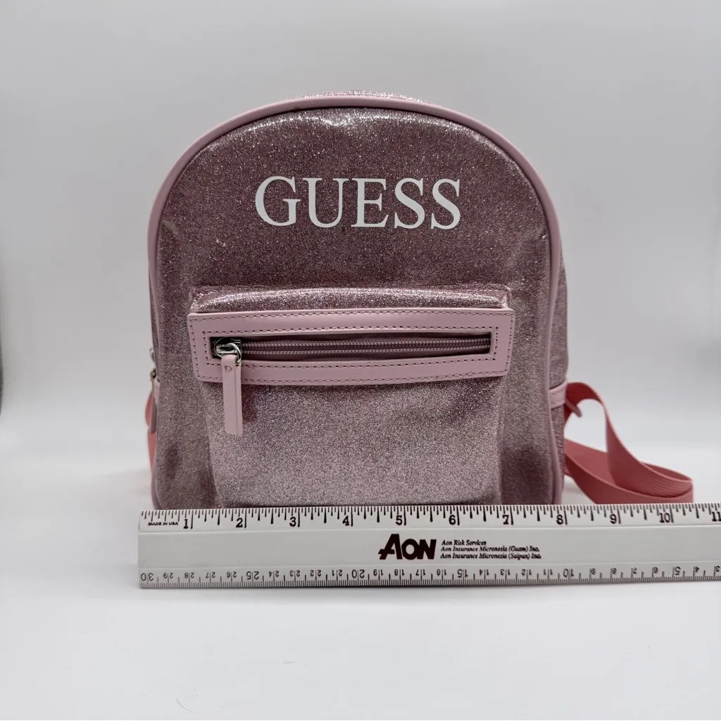 GUESS Pink Glitter JellyMini Backpack Women's Girls Small Bag School Travel - Image 7