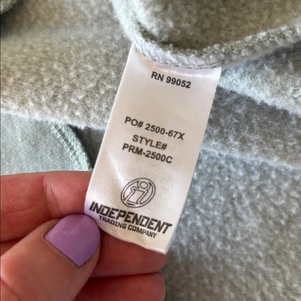 Two Hearted Ale Graphic Hoodie Bell's Size Large Gorpcore Cozy Army Green Hi - Image 10