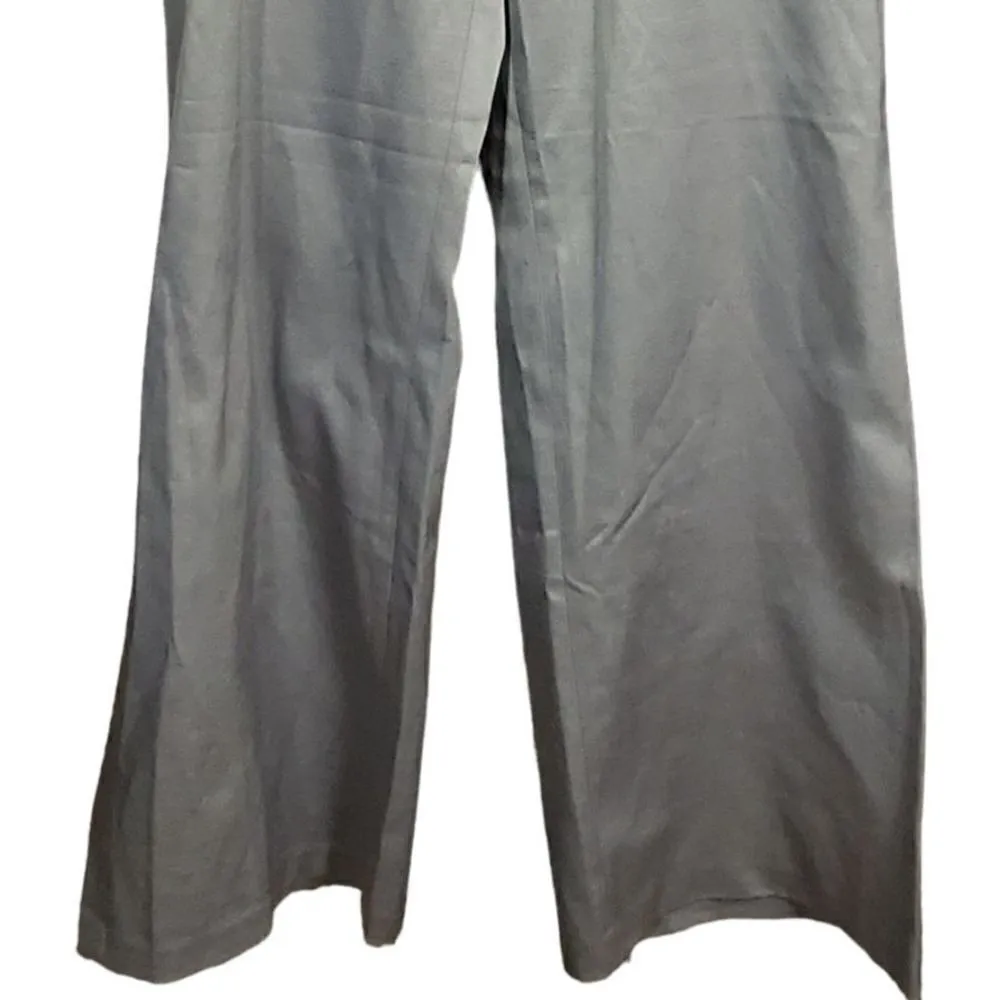 Vintage Spiegal Pants Size 14 Gray Wide Leg Flared Work Flowy Office 90s Y2k - Image 5