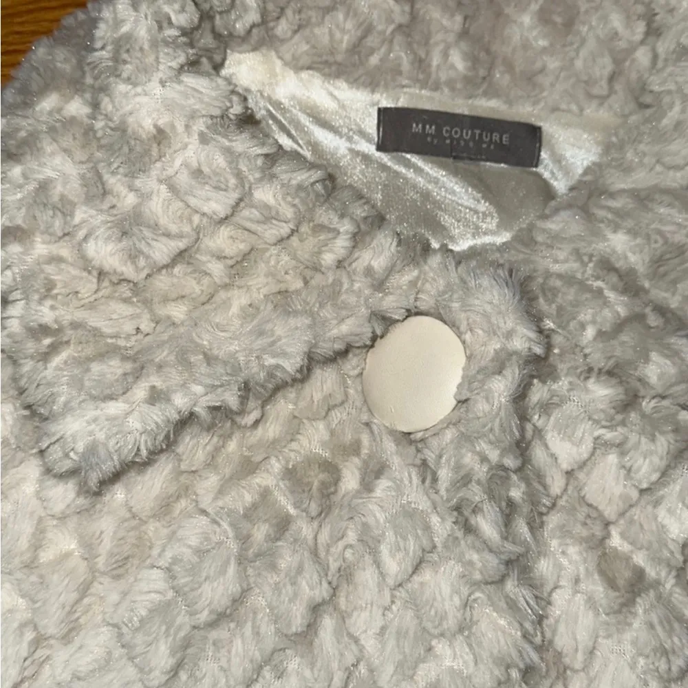 MM Couture MISS ME Faux Fur Sweater Poncho Cover Up - Image 2