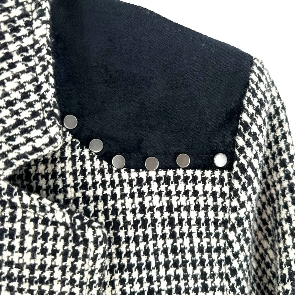 Free People Black and White Houndstooth Rodeo Blazer Size Small Jacket - Image 6
