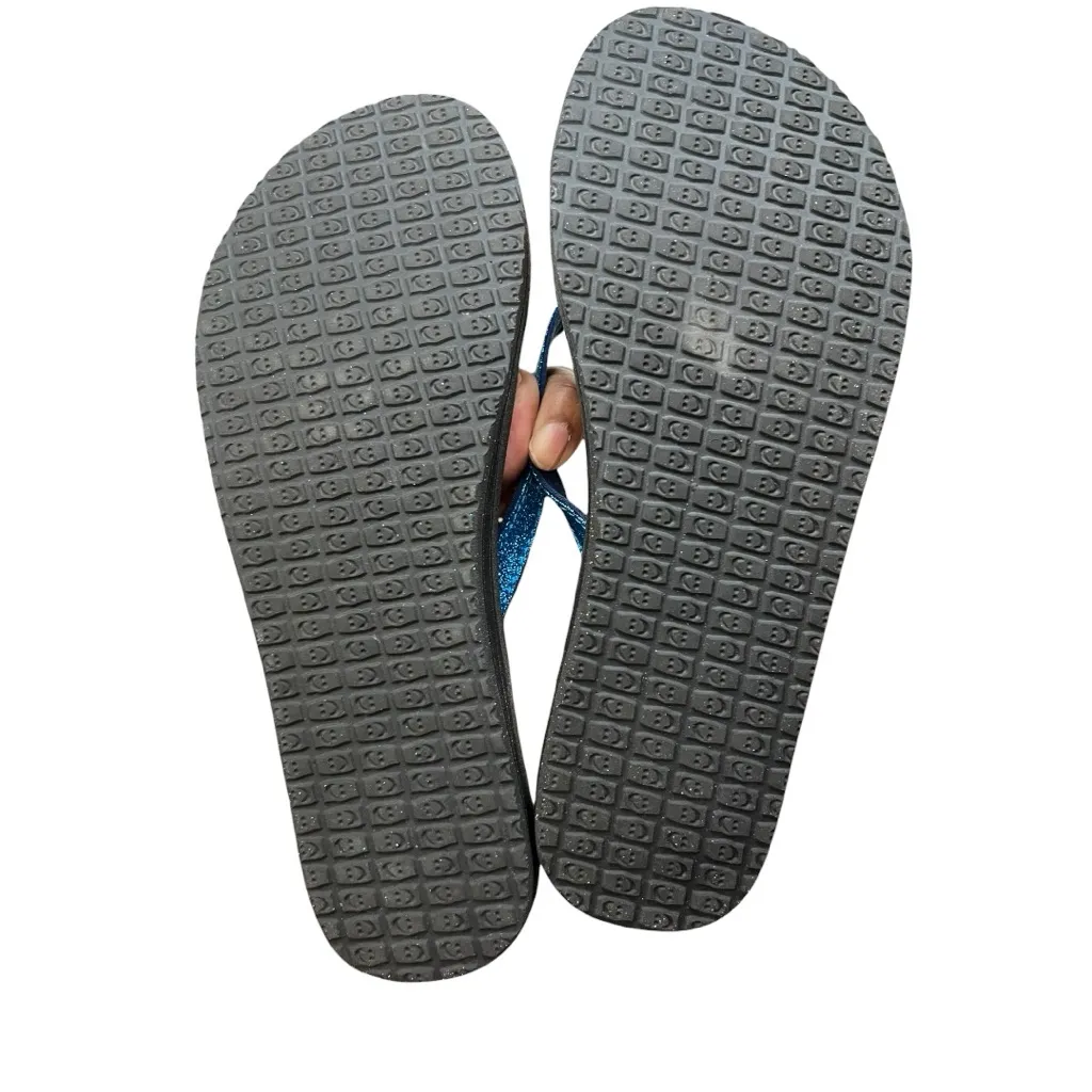 Sanuk Women's Yoga Joy Sparkle flip-flops - Blue Glitter Strap - Size 7 - Image 5