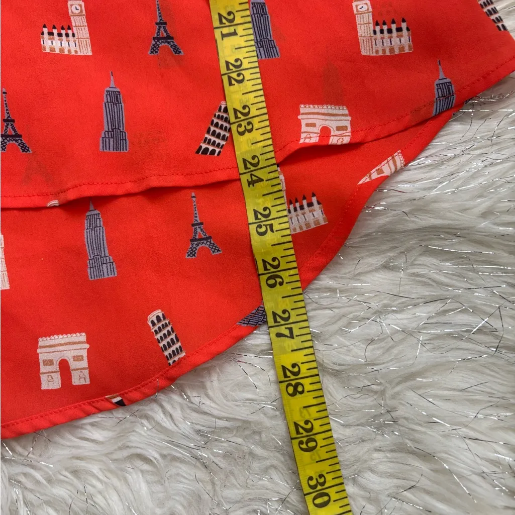 Maeve By Anthropology Orange Women’s Aurielle Ruffle Blouse Size 0 - Image 10