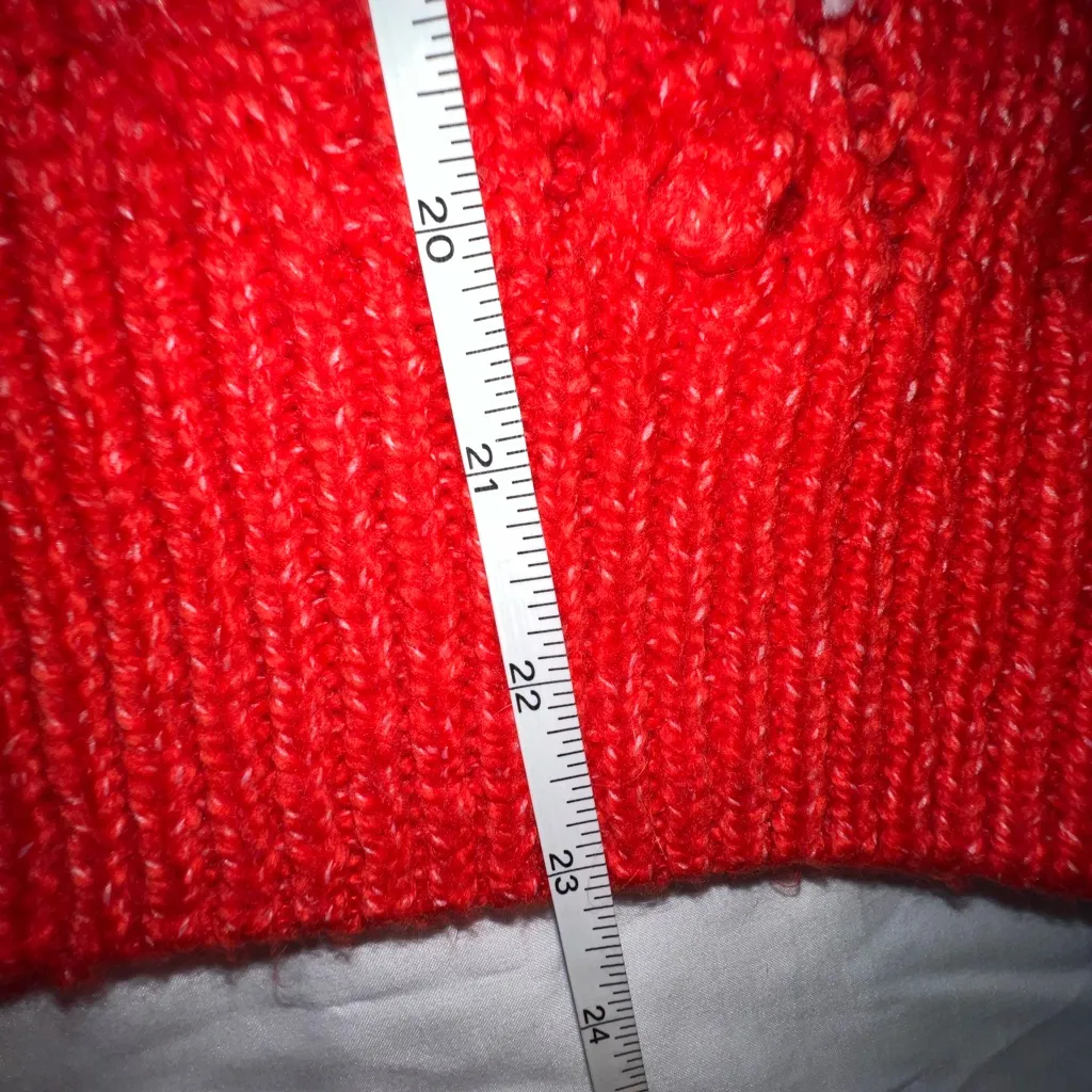 Lucky Brand brilliant red, black and white Fair Isle Women's Sweater SMALL - Image 15