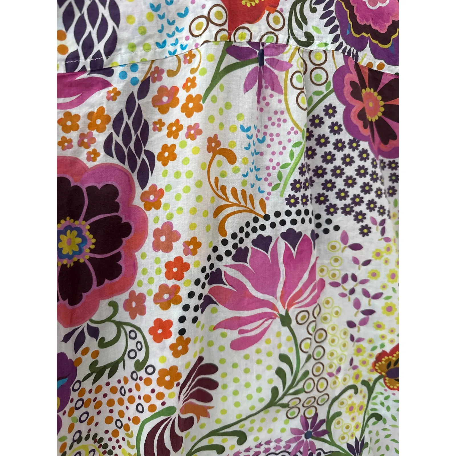 J.‎ Crew Ratti Retro Floral Popover Classic Fit  Shirt Rose Multi Size 2 - Image 12