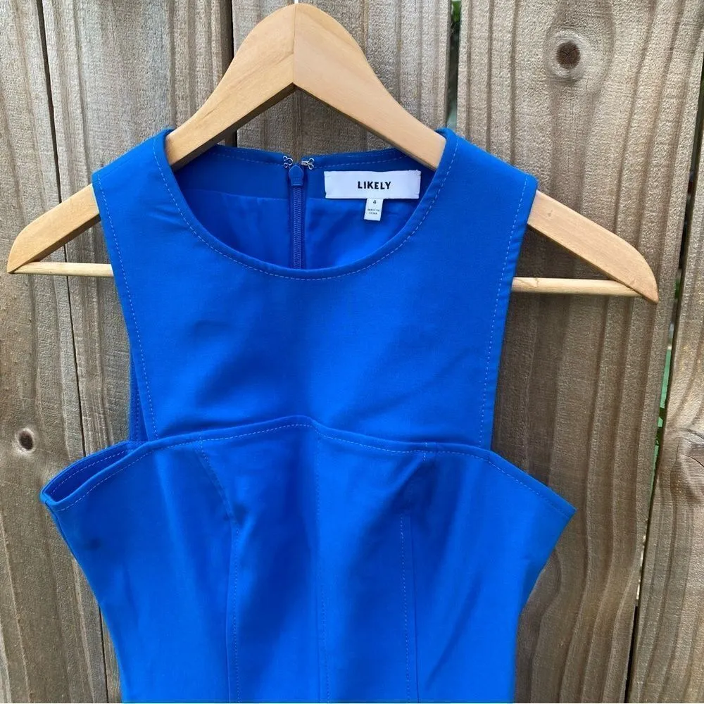 Likely Cordelia Ruffled Hem Cordelia Fit-and-Flare Mini Dress Blue - Image 7