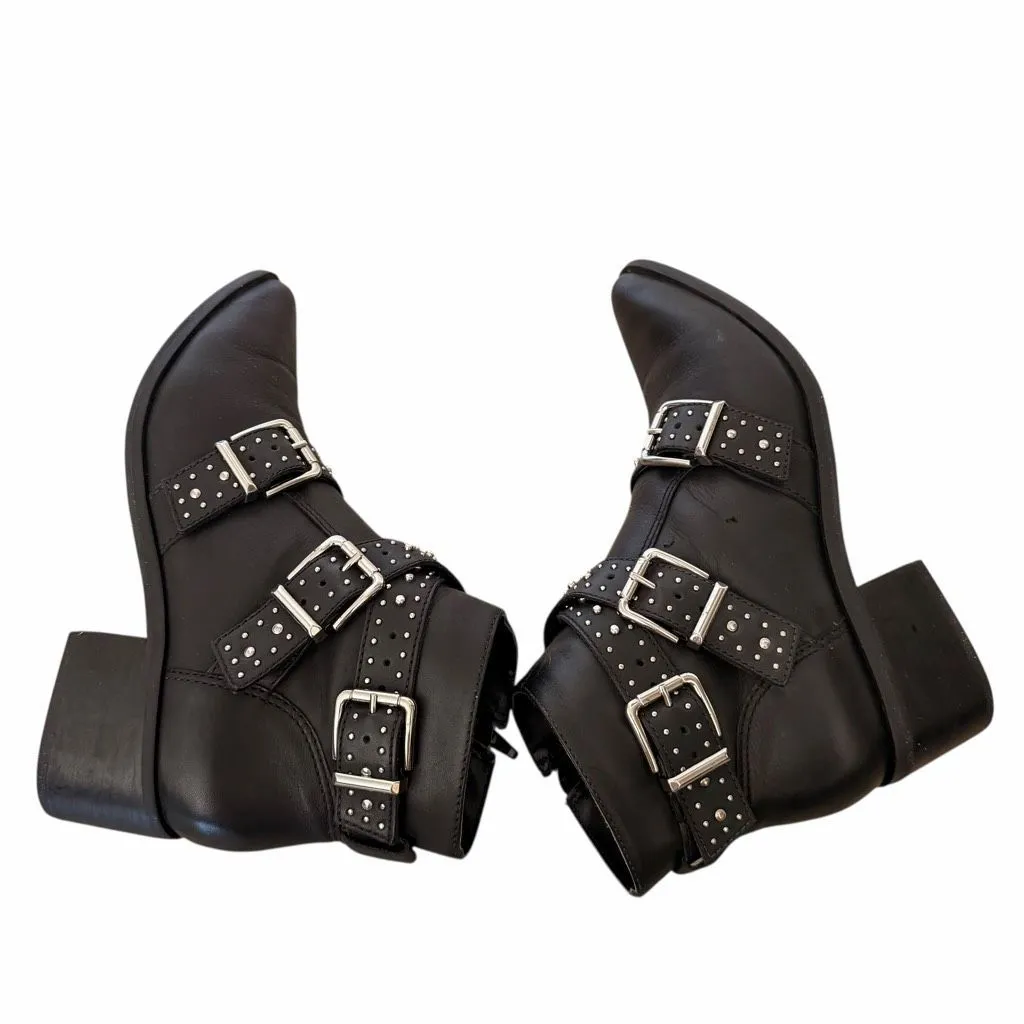 Steve Madden black studded rock leather Moto "Glori" boots women US 7M - Image 6