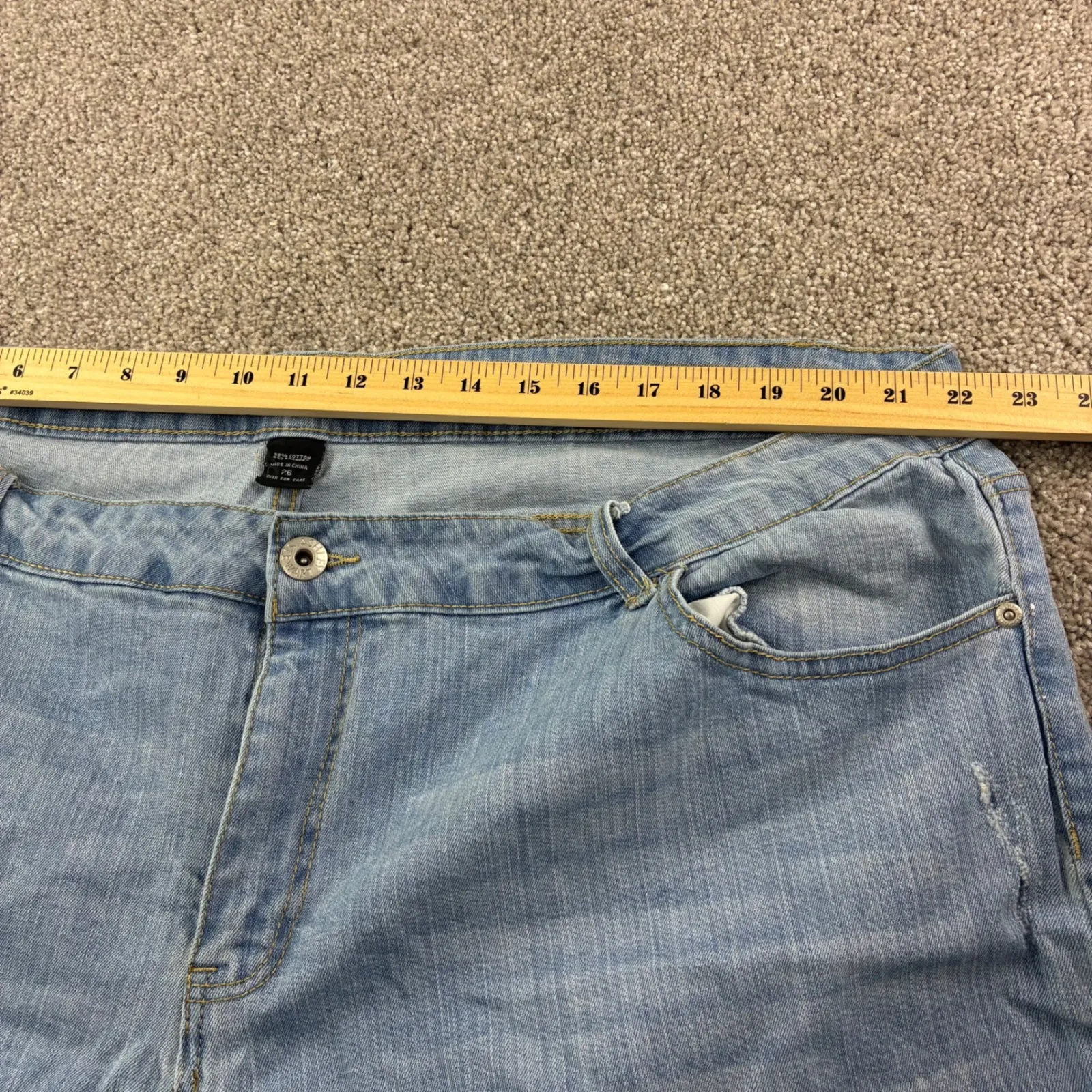 Ashley Stewart Womens‎ Jeans Plus Size 26 Distressed Cropped Denim Frayed Hem - Image 3