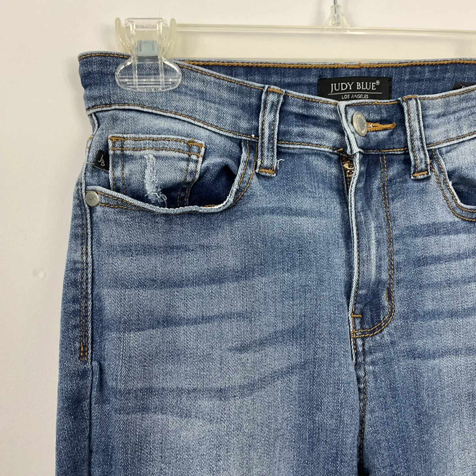 Judy Blue Distressed Skinny Fit Jeans Raw Hem Women's Size 5/27 - Image 3