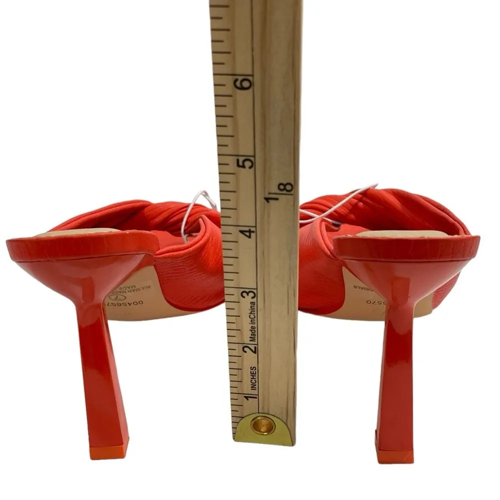 NEW Olivia‎ Jaymes Bright Orange Red Size 7 Sandals Open Back Square Toe Shoes - Image 5